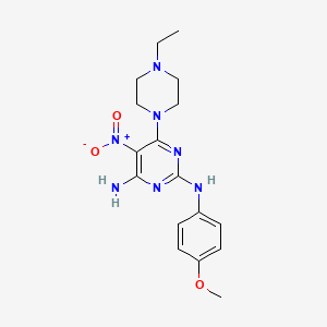 6-(4-ethylpiperazin-1-yl)-2-N-(4-methoxyphenyl)-5-nitropyrimidine-2,4-diamine