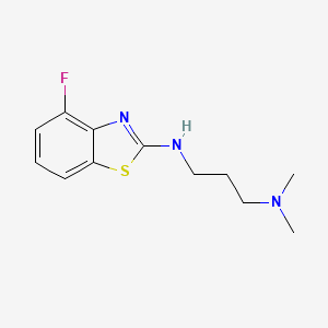 molecular formula C12H16FN3S B1416126 N'-(4-fluoro-1,3-benzothiazol-2-yl)-N,N-dimethylpropane-1,3-diamine CAS No. 1105188-21-3