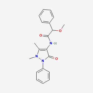 molecular formula C20H21N3O3 B14161264 N-(1,5-dimethyl-3-oxo-2-phenylpyrazol-4-yl)-2-methoxy-2-phenylacetamide CAS No. 6490-65-9