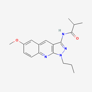 molecular formula C18H22N4O2 B14161289 N-(6-methoxy-1-propylpyrazolo[3,4-b]quinolin-3-yl)-2-methylpropanamide CAS No. 714285-77-5