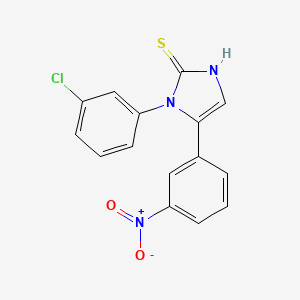 molecular formula C15H10ClN3O2S B1416132 1-(3-Chlorophenyl)-5-(3-nitrophenyl)-1H-imidazole-2-thiol CAS No. 1105189-18-1