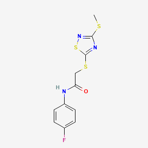 N-(4-fluorophenyl)-2-[(3-methylsulfanyl-1,2,4-thiadiazol-5-yl)sulfanyl]acetamide