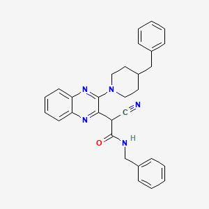 N-benzyl-2-[3-(4-benzylpiperidin-1-yl)quinoxalin-2-yl]-2-cyanoacetamide