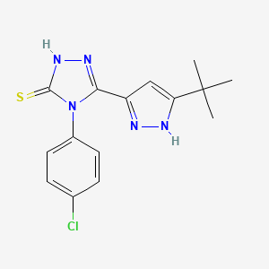 3-(5-tert-butyl-1H-pyrazol-3-yl)-4-(4-chlorophenyl)-1H-1,2,4-triazole-5-thione