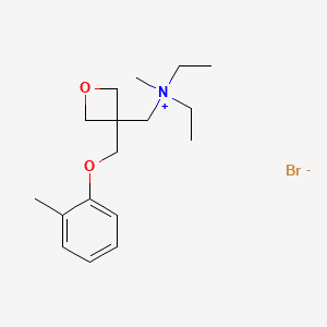 molecular formula C17H28BrNO2 B14161500 Diethylmethyl((3-((o-tolyloxy)methyl)-3-oxetanyl)methyl)ammonium bromide CAS No. 3635-73-2