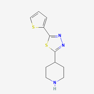 B1416154 4-[5-(2-Thienyl)-1,3,4-thiadiazol-2-yl]piperidine CAS No. 1105189-89-6