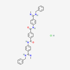 1-N,4-N-bis[4-(N-benzyl-N'-methylcarbamimidoyl)phenyl]benzene-1,4-dicarboxamide;hydrochloride