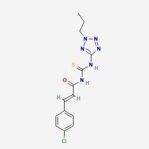 (2E)-3-(4-chlorophenyl)-N-[(2-propyl-2H-tetrazol-5-yl)carbamothioyl]prop-2-enamide