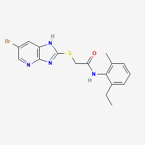 2-[(6-bromo-1H-imidazo[4,5-b]pyridin-2-yl)sulfanyl]-N-(2-ethyl-6-methylphenyl)acetamide