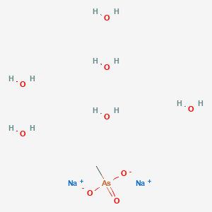 molecular formula CH15AsNa2O9 B14161652 Arsonic acid, methyl-, disodium salt, hexahydrate CAS No. 5967-62-4