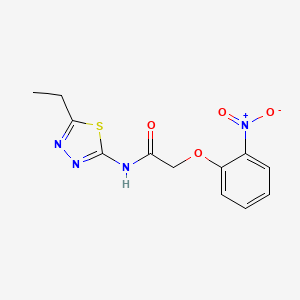 molecular formula C12H12N4O4S B14161689 N-(5-ethyl-1,3,4-thiadiazol-2-yl)-2-(2-nitrophenoxy)acetamide CAS No. 307544-94-1