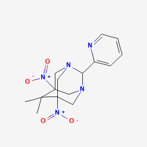 6,6-Dimethyl-5,7-dinitro-2-(pyridin-2-yl)-1,3-diazatricyclo[3.3.1.1~3,7~]decane