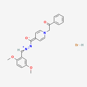 molecular formula C23H22BrN3O4 B14161740 {2-[(2,5-Dimethoxyphenyl)methylidene]diazen-2-ium-1-yl}[1-(2-oxo-2-phenylethyl)pyridin-4(1H)-ylidene]methanolate--hydrogen bromide (1/1) CAS No. 5483-97-6