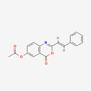 molecular formula C18H13NO4 B14161777 [4-oxo-2-[(E)-2-phenylethenyl]-3,1-benzoxazin-6-yl] acetate CAS No. 330448-07-2