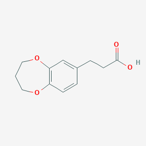 molecular formula C12H14O4 B1416178 3-(3,4-dihydro-2H-1,5-benzodioxepin-7-yl)propanoic acid CAS No. 1018131-87-7