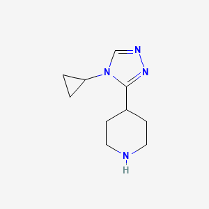 molecular formula C10H16N4 B1416179 4-(4-环丙基-4H-1,2,4-三唑-3-基)哌啶 CAS No. 1092297-47-6