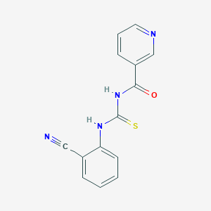 molecular formula C14H10N4OS B14161856 N-[(2-cyanophenyl)carbamothioyl]pyridine-3-carboxamide CAS No. 332389-66-9