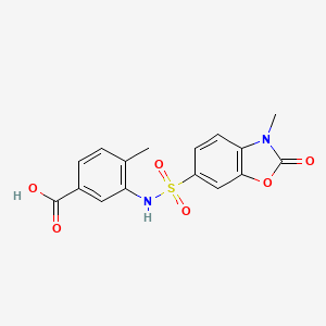 4-Methyl-3-[(3-methyl-2-oxo-1,3-benzoxazol-6-yl)sulfonylamino]benzoic acid