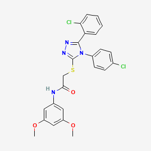 molecular formula C24H20Cl2N4O3S B14161884 2-{[5-(2-chlorophenyl)-4-(4-chlorophenyl)-4H-1,2,4-triazol-3-yl]sulfanyl}-N-(3,5-dimethoxyphenyl)acetamide CAS No. 5298-93-1