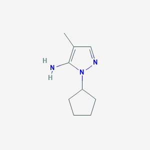molecular formula C9H15N3 B1416191 1-Cyclopentyl-4-methyl-1H-pyrazol-5-amine CAS No. 936940-47-5