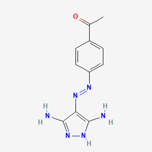 molecular formula C11H12N6O B14161927 1-[4-[(3,5-diamino-1H-pyrazol-4-yl)diazenyl]phenyl]ethanone CAS No. 140651-19-0