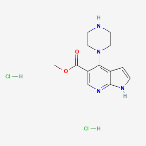 molecular formula C13H18Cl2N4O2 B14161949 methyl 4-piperazin-1-yl-1H-pyrrolo[2,3-b]pyridine-5-carboxylate;dihydrochloride 