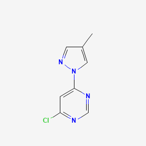 molecular formula C8H7ClN4 B1416195 4-氯-6-(4-甲基-1H-吡唑-1-基)嘧啶 CAS No. 1015845-71-2
