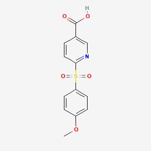 molecular formula C13H11NO5S B1416197 6-(4-甲氧基苯磺酰基)吡啶-3-羧酸 CAS No. 1031599-54-8