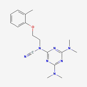 [4,6-Bis(dimethylamino)-1,3,5-triazin-2-yl]-[2-(2-methylphenoxy)ethyl]cyanamide