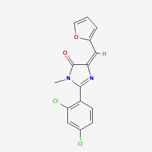 (5E)-2-(2,4-dichlorophenyl)-5-(furan-2-ylmethylidene)-3-methylimidazol-4-one