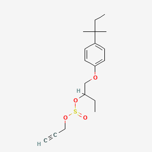 molecular formula C18H26O4S B14162014 1-[4-(2-Methylbutan-2-yl)phenoxy]butan-2-yl prop-2-yn-1-yl sulfite CAS No. 359-80-8