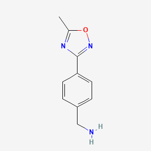 molecular formula C10H11N3O B1416203 4-(5-Methyl-1,2,4-oxadiazol-3-YL)benzylamine CAS No. 932742-86-4