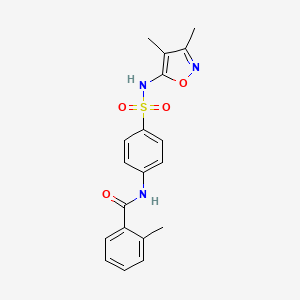 molecular formula C19H19N3O4S B14162034 N-[4-[(3,4-dimethyl-1,2-oxazol-5-yl)sulfamoyl]phenyl]-2-methylbenzamide CAS No. 292052-11-0