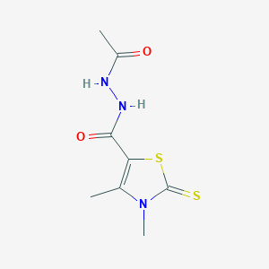 molecular formula C8H11N3O2S2 B14162075 N'-acetyl-3,4-dimethyl-2-sulfanylidene-1,3-thiazole-5-carbohydrazide CAS No. 497248-23-4