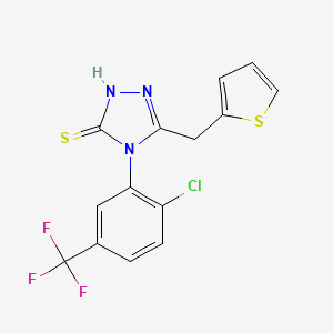 4-[2-chloro-5-(trifluoromethyl)phenyl]-3-(thiophen-2-ylmethyl)-1H-1,2,4-triazole-5-thione