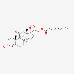 molecular formula C28H40O6 B14162157 17,21-Dihydroxypregn-4-ene-3,11,20-trione 21-heptanoate CAS No. 3593-92-8