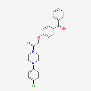 Piperazine, 1-((4-benzoylphenoxy)acetyl)-4-(4-chlorophenyl)-