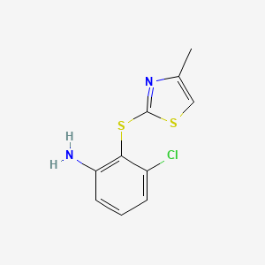 molecular formula C10H9ClN2S2 B1416230 3-Chloro-2-[(4-methyl-1,3-thiazol-2-yl)sulfanyl]aniline CAS No. 1019121-58-4