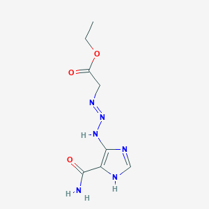 Ethyl 2-[2-[(5-carbamoylimidazol-4-ylidene)amino]hydrazinyl]acetate