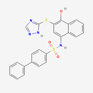 [1,1'-Biphenyl]-4-sulfonamide, N-[4-hydroxy-3-(1H-1,2,4-triazol-5-ylthio)-1-naphthalenyl]-