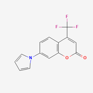 molecular formula C14H8F3NO2 B14162374 7-(1H-Pyrrol-1-yl)-4-(trifluoromethyl)-2H-1-benzopyran-2-one CAS No. 928208-92-8