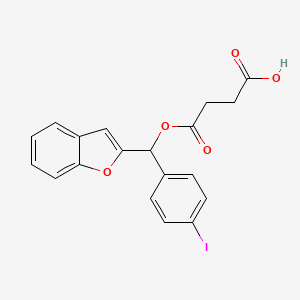 Succinic acid, mono(alpha-2-benzofuranyl-p-iodobenzyl) ester