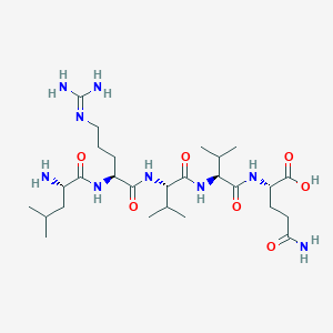 molecular formula C27H51N9O7 B14162398 L-Leucyl-N~5~-(diaminomethylidene)-L-ornithyl-L-valyl-L-valyl-L-glutamine CAS No. 923929-85-5