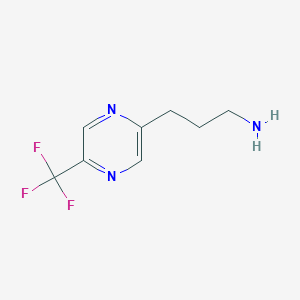 molecular formula C8H10F3N3 B14162429 3-(5-(Trifluoromethyl)pyrazin-2-YL)propan-1-amine CAS No. 1196146-64-1