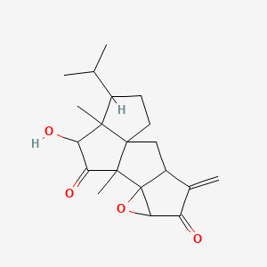 11-Hydroxy-9,12-dimethyl-4-methylidene-13-propan-2-yl-7-oxapentacyclo[7.6.0.01,12.03,8.06,8]pentadecane-5,10-dione