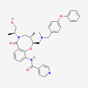 N-[(2S,3S)-5-[(2S)-1-hydroxypropan-2-yl]-3-methyl-2-[[methyl-[(4-phenoxyphenyl)methyl]amino]methyl]-6-oxo-3,4-dihydro-2H-1,5-benzoxazocin-10-yl]-4-pyridinecarboxamide