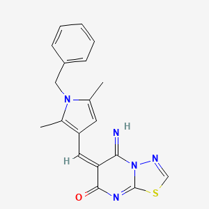 (6E)-6-[(1-benzyl-2,5-dimethylpyrrol-3-yl)methylidene]-5-imino-[1,3,4]thiadiazolo[3,2-a]pyrimidin-7-one