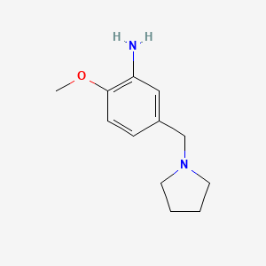 molecular formula C12H18N2O B1416247 2-Methoxy-5-(pyrrolidin-1-ylmethyl)aniline CAS No. 1036494-92-4