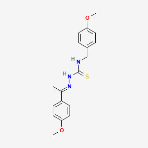 (2E)-N-(4-methoxybenzyl)-2-[1-(4-methoxyphenyl)ethylidene]hydrazinecarbothioamide