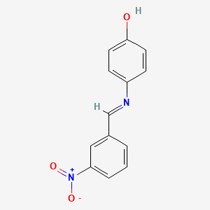 B14162501 Phenol, p-((m-nitrobenzylidene)amino)- CAS No. 5348-27-6